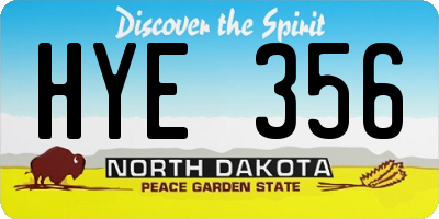 ND license plate HYE356