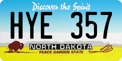 ND license plate HYE357