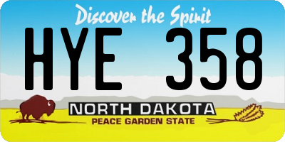 ND license plate HYE358