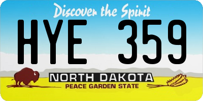 ND license plate HYE359