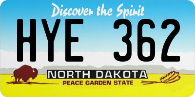 ND license plate HYE362