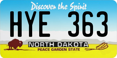 ND license plate HYE363