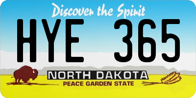 ND license plate HYE365