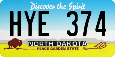 ND license plate HYE374