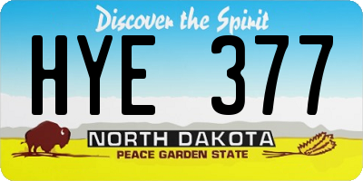 ND license plate HYE377