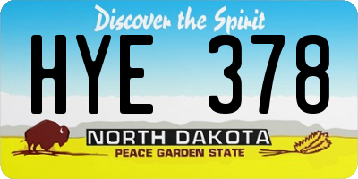 ND license plate HYE378