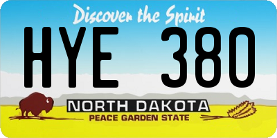 ND license plate HYE380