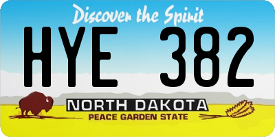 ND license plate HYE382