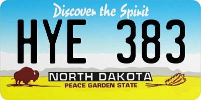 ND license plate HYE383