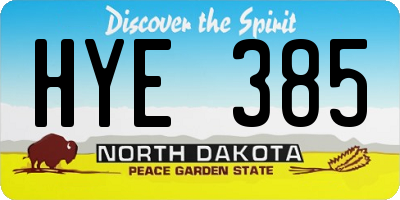 ND license plate HYE385
