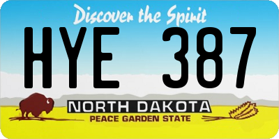 ND license plate HYE387