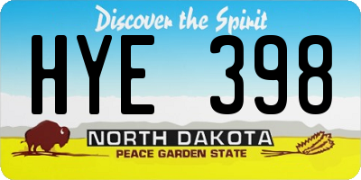 ND license plate HYE398