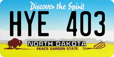 ND license plate HYE403