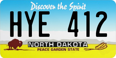 ND license plate HYE412