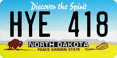 ND license plate HYE418