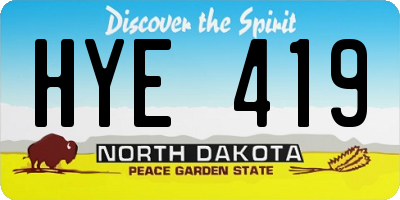 ND license plate HYE419