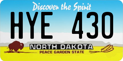ND license plate HYE430