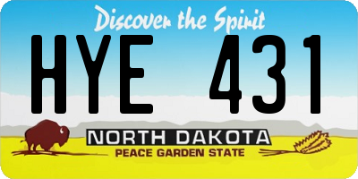 ND license plate HYE431