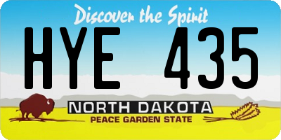 ND license plate HYE435