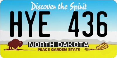 ND license plate HYE436