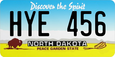 ND license plate HYE456