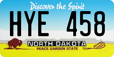 ND license plate HYE458