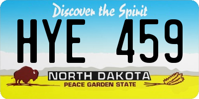 ND license plate HYE459