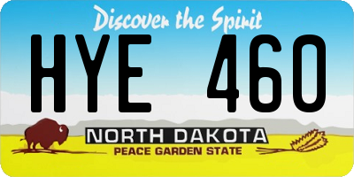 ND license plate HYE460