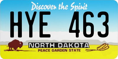 ND license plate HYE463