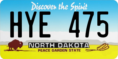 ND license plate HYE475
