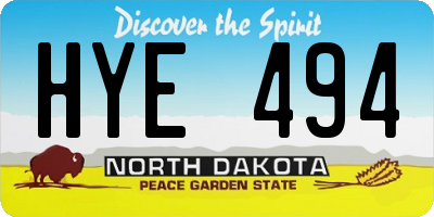 ND license plate HYE494