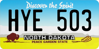 ND license plate HYE503