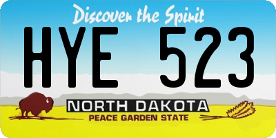 ND license plate HYE523