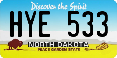 ND license plate HYE533