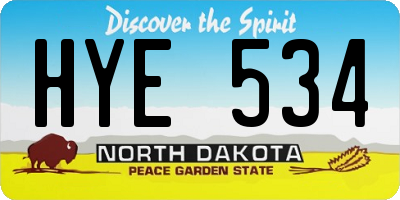 ND license plate HYE534