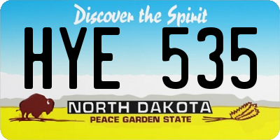 ND license plate HYE535