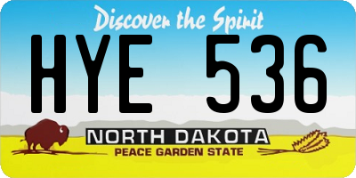 ND license plate HYE536