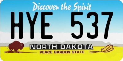 ND license plate HYE537