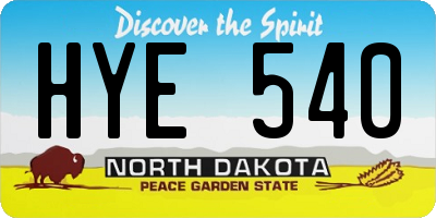 ND license plate HYE540