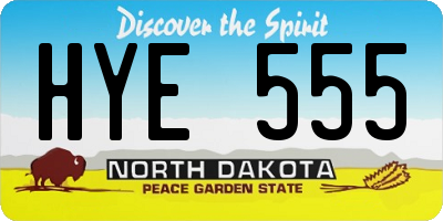 ND license plate HYE555