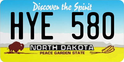 ND license plate HYE580