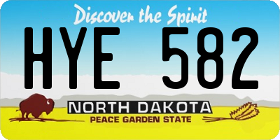 ND license plate HYE582