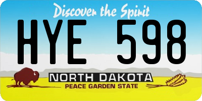 ND license plate HYE598