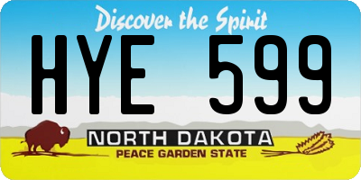 ND license plate HYE599