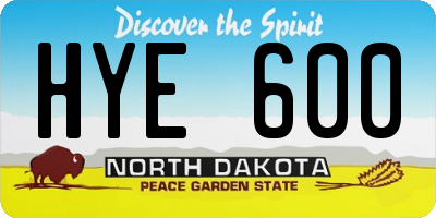 ND license plate HYE600