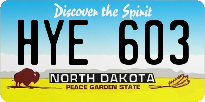 ND license plate HYE603
