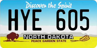 ND license plate HYE605