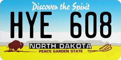 ND license plate HYE608