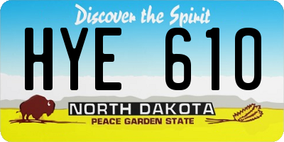 ND license plate HYE610