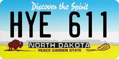 ND license plate HYE611